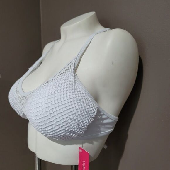 Xhilaration White Mesh Bralette Bikini Top - Picture 4 of 8